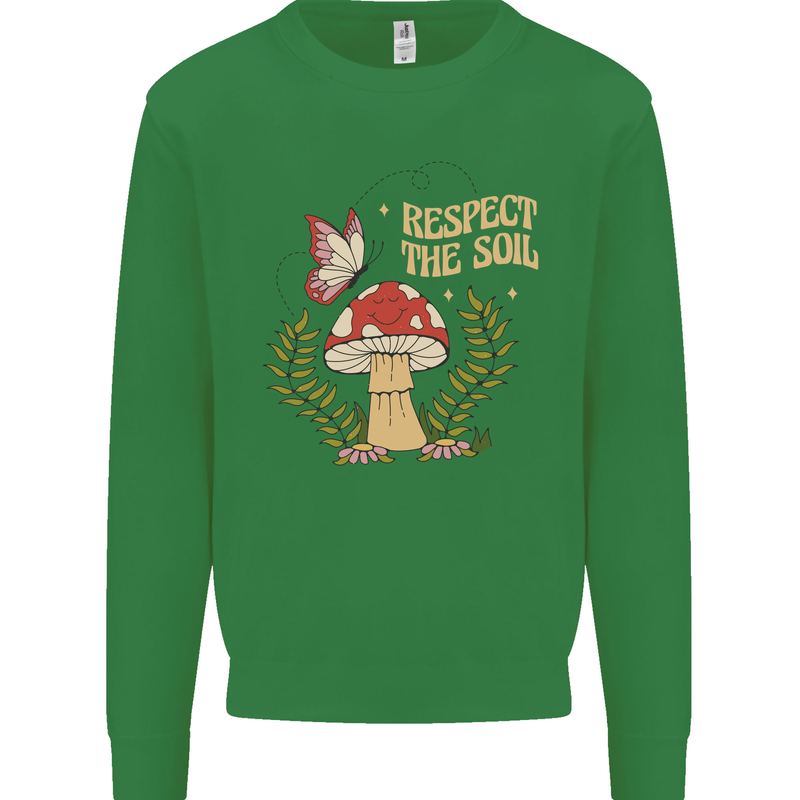 Respect the Soil Frog Climate Change Hippy Kids Sweatshirt Jumper Irish Green