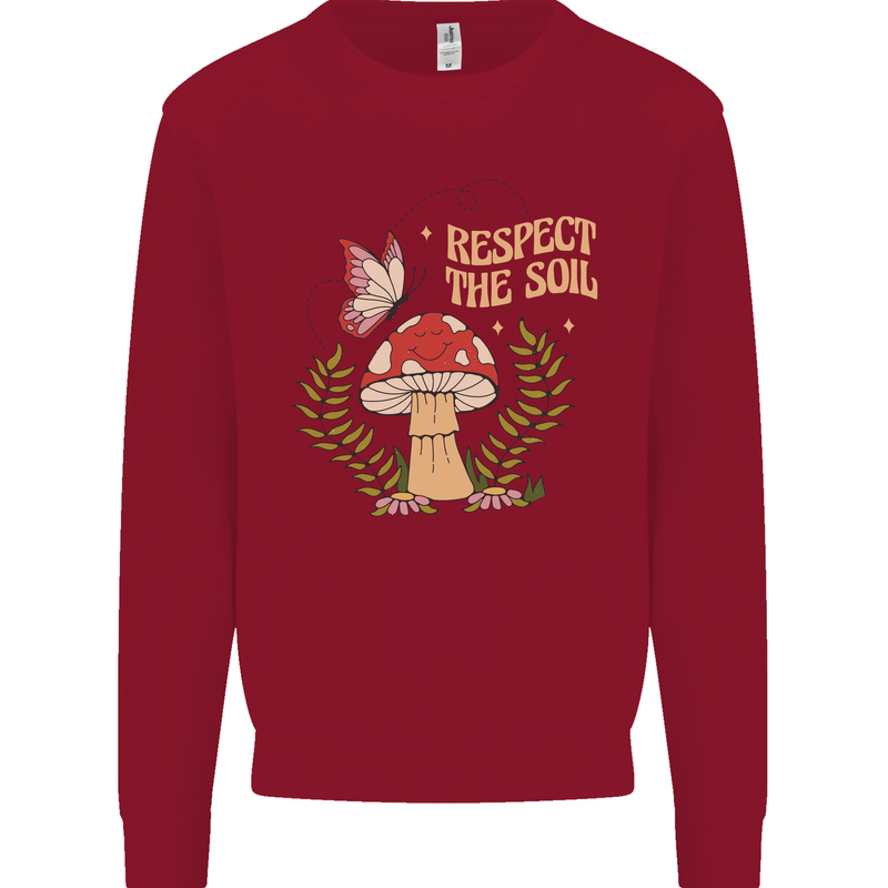 Respect the Soil Frog Climate Change Hippy Kids Sweatshirt Jumper Red