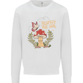Respect the Soil Frog Climate Change Hippy Kids Sweatshirt Jumper White