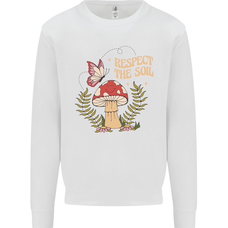 Respect the Soil Frog Climate Change Hippy Kids Sweatshirt Jumper White