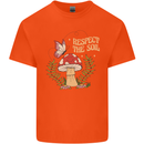 Respect the Soil Frog Climate Change Hippy Kids T-Shirt Childrens Orange