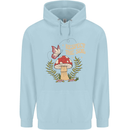 Respect the Soil Frog Climate Change Hippy Mens 80% Cotton Hoodie Light Blue