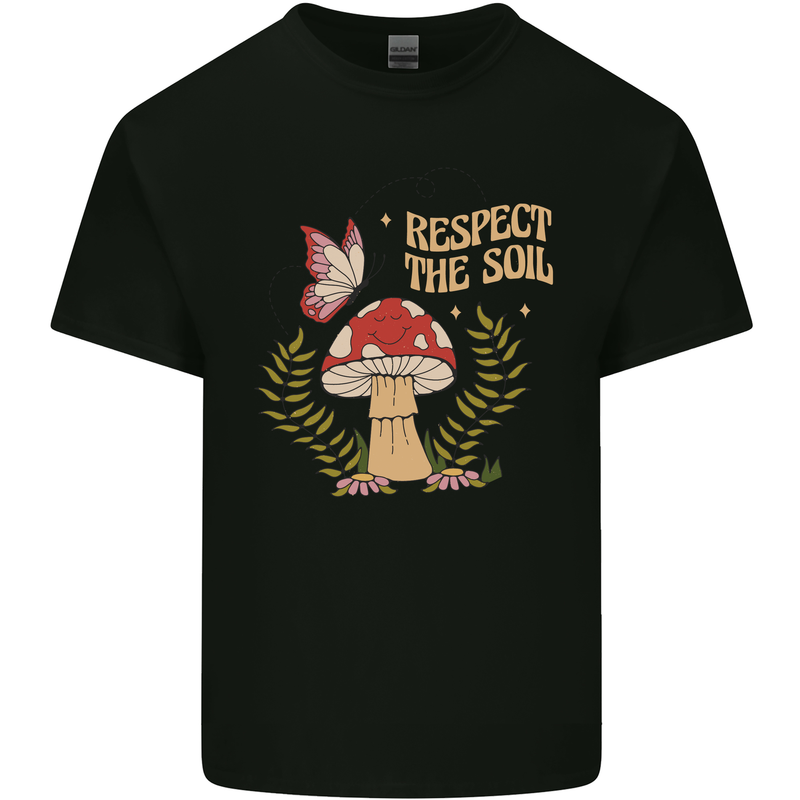Respect the Soil Frog Climate Change Hippy Mens Cotton T-Shirt Tee Top Black