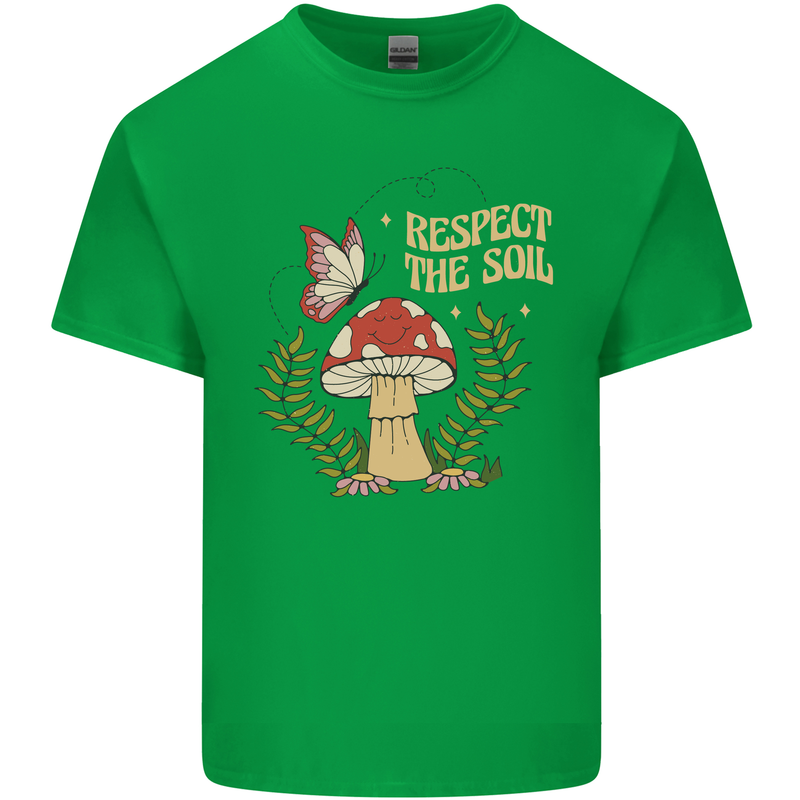 Respect the Soil Frog Climate Change Hippy Mens Cotton T-Shirt Tee Top Irish Green