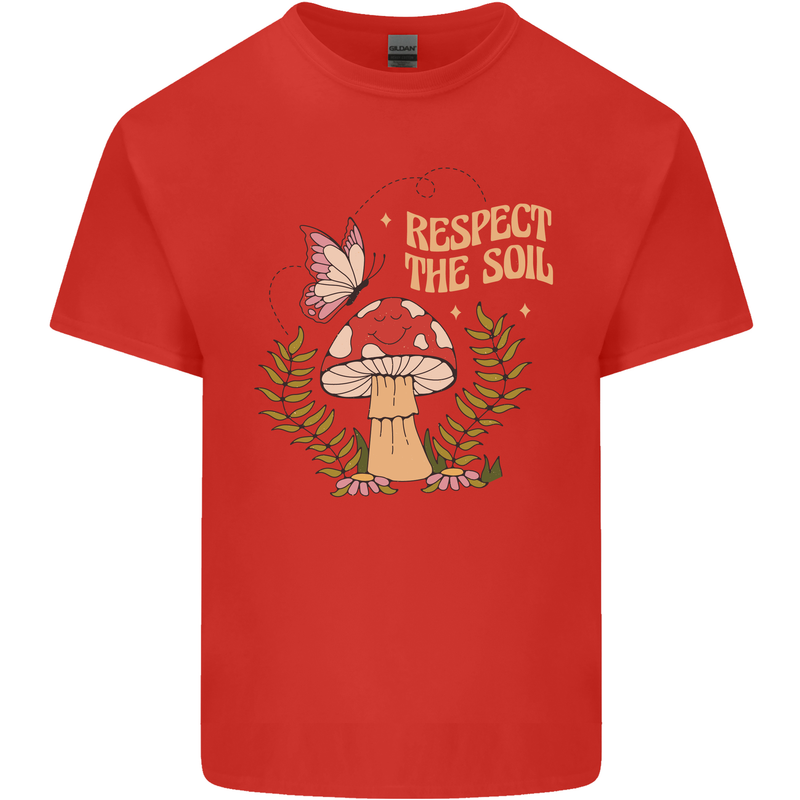 Respect the Soil Frog Climate Change Hippy Mens Cotton T-Shirt Tee Top Red