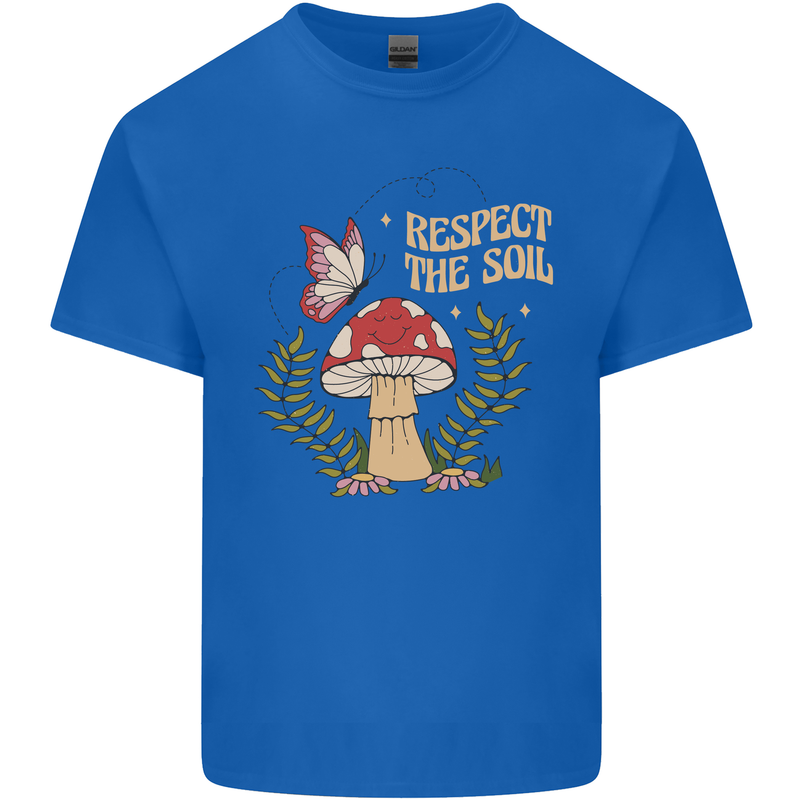 Respect the Soil Frog Climate Change Hippy Mens Cotton T-Shirt Tee Top Royal Blue