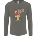 Respect the Soil Frog Climate Change Hippy Mens Long Sleeve T-Shirt Charcoal