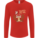 Respect the Soil Frog Climate Change Hippy Mens Long Sleeve T-Shirt Red