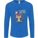 Respect the Soil Frog Climate Change Hippy Mens Long Sleeve T-Shirt Royal Blue