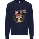 Respect the Soil Frog Climate Change Hippy Mens Sweatshirt Jumper Navy Blue