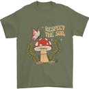 Respect the Soil Frog Climate Change Hippy Mens T-Shirt 100% Cotton Military Green