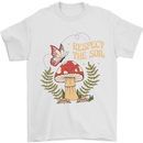 Respect the Soil Frog Climate Change Hippy Mens T-Shirt 100% Cotton White