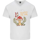 Respect the Soil Frog Climate Change Hippy Mens V-Neck Cotton T-Shirt White