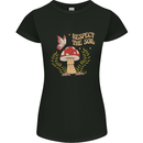 Respect the Soil Frog Climate Change Hippy Womens Petite Cut T-Shirt Black
