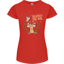 Respect the Soil Frog Climate Change Hippy Womens Petite Cut T-Shirt Red