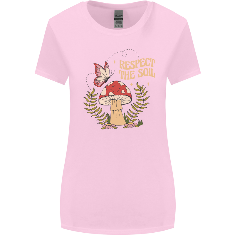 Respect the Soil Frog Climate Change Hippy Womens Wider Cut T-Shirt Light Pink
