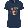 Respect the Soil Frog Climate Change Hippy Womens Wider Cut T-Shirt Navy Blue