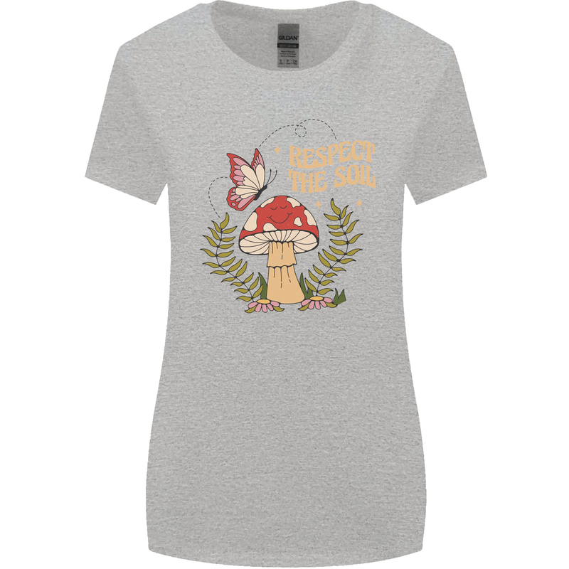 Respect the Soil Frog Climate Change Hippy Womens Wider Cut T-Shirt Sports Grey