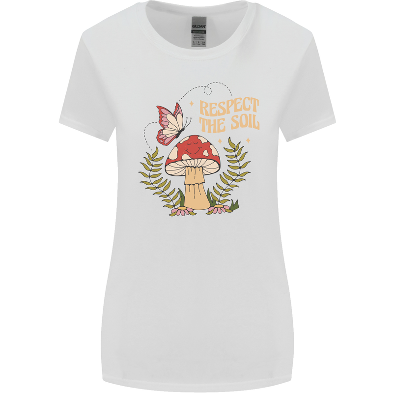 Respect the Soil Frog Climate Change Hippy Womens Wider Cut T-Shirt White
