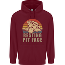 Resting Pit Bull Face Funny Dog Puppy Childrens Kids Hoodie Maroon