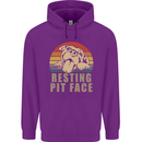 Resting Pit Bull Face Funny Dog Puppy Childrens Kids Hoodie Purple