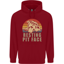 Resting Pit Bull Face Funny Dog Puppy Childrens Kids Hoodie Red