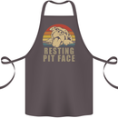 Resting Pit Bull Face Funny Dog Puppy Cotton Apron 100% Organic Dark Grey