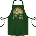 Resting Pit Bull Face Funny Dog Puppy Cotton Apron 100% Organic Forest Green