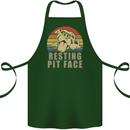 Resting Pit Bull Face Funny Dog Puppy Cotton Apron 100% Organic Forest Green