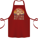 Resting Pit Bull Face Funny Dog Puppy Cotton Apron 100% Organic Maroon