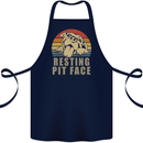 Resting Pit Bull Face Funny Dog Puppy Cotton Apron 100% Organic Navy Blue