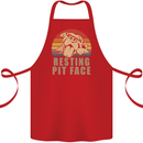 Resting Pit Bull Face Funny Dog Puppy Cotton Apron 100% Organic Red