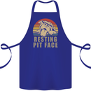 Resting Pit Bull Face Funny Dog Puppy Cotton Apron 100% Organic Royal Blue