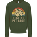 Resting Pit Bull Face Funny Dog Puppy Kids Sweatshirt Jumper Forest Green