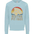 Resting Pit Bull Face Funny Dog Puppy Kids Sweatshirt Jumper Light Blue