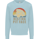 Resting Pit Bull Face Funny Dog Puppy Kids Sweatshirt Jumper Light Blue