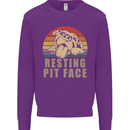 Resting Pit Bull Face Funny Dog Puppy Kids Sweatshirt Jumper Purple
