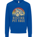 Resting Pit Bull Face Funny Dog Puppy Kids Sweatshirt Jumper Royal Blue