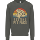 Resting Pit Bull Face Funny Dog Puppy Kids Sweatshirt Jumper Storm Grey