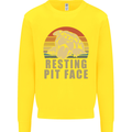 Resting Pit Bull Face Funny Dog Puppy Kids Sweatshirt Jumper Yellow