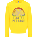 Resting Pit Bull Face Funny Dog Puppy Kids Sweatshirt Jumper Yellow