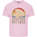 Resting Pit Bull Face Funny Dog Puppy Kids T-Shirt Childrens Light Pink