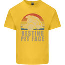 Resting Pit Bull Face Funny Dog Puppy Kids T-Shirt Childrens Yellow