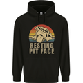 Resting Pit Bull Face Funny Dog Puppy Mens 80% Cotton Hoodie Black