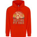 Resting Pit Bull Face Funny Dog Puppy Mens 80% Cotton Hoodie Bright Red