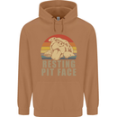 Resting Pit Bull Face Funny Dog Puppy Mens 80% Cotton Hoodie Caramel Latte
