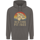 Resting Pit Bull Face Funny Dog Puppy Mens 80% Cotton Hoodie Charcoal