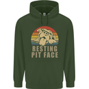 Resting Pit Bull Face Funny Dog Puppy Mens 80% Cotton Hoodie Forest Green