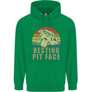 Resting Pit Bull Face Funny Dog Puppy Mens 80% Cotton Hoodie Irish Green