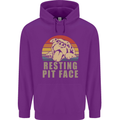 Resting Pit Bull Face Funny Dog Puppy Mens 80% Cotton Hoodie Purple